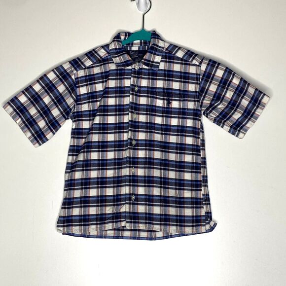 Polo Ralph Lauren Plaid Short Sleeve Button Down Shirt Boy's Size 4 - Picture 1 of 5
